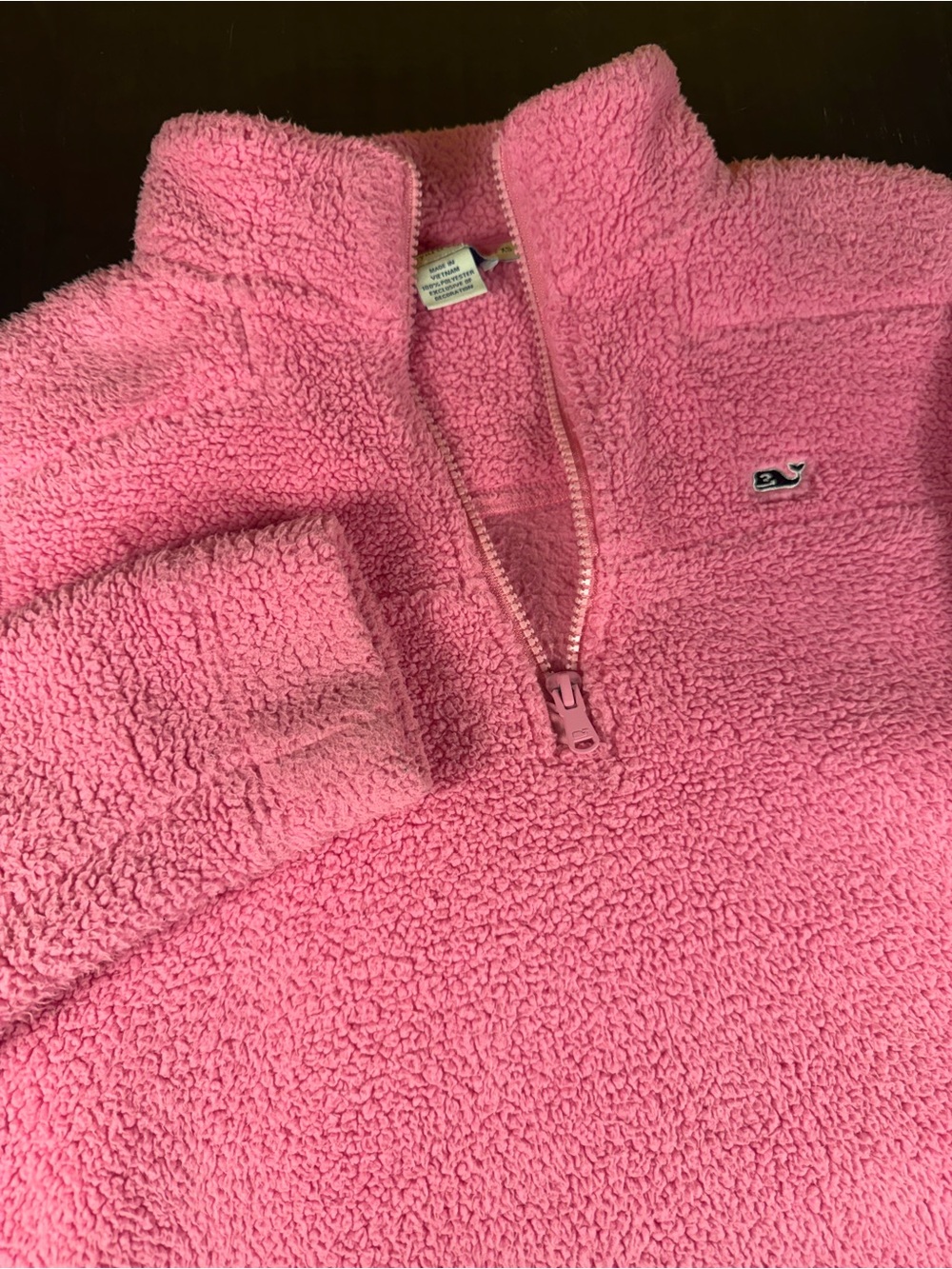 Vineyard Vines Pink Sherpa Fleece 1/4 Zip Pullover Sweatshirt Women's XS